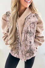 Load image into Gallery viewer, Brown Camo Leaf Print Winter Puffer Vest
