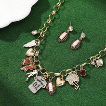 Load image into Gallery viewer, Football charm necklace
