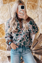 Load image into Gallery viewer, Camo Button 3/4 Pullover
